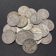 90% Silver Walking Liberty Half Dollar - (Circulated - $10 FV)