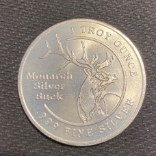 1 oz Monarch Metals Silver Buck Round